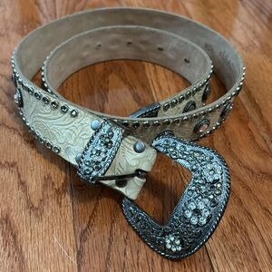 Leatherock San Diego Crystal Studded Western Belt Genuine Leather Adult